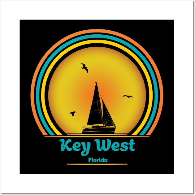 Key West Sailing Wall Art by eighttwentythreetees